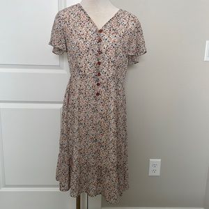 NWT Mikarose pink/blue flower short sleeve dress